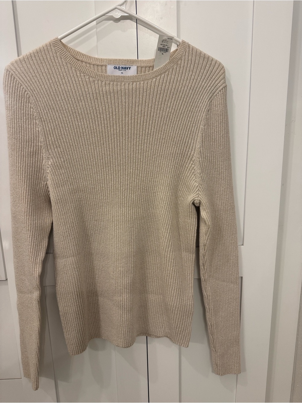 Old Navy Women's XL Ribbed Crewneck Sweater - shimmer Beige